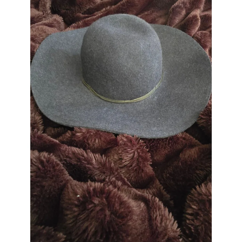 Women's Nordstrom Navy Wool Felt Floppy Wide Brim Hat One Size Adjustable Boho
